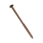 #10 x 4" Deck Screws with multi-purpose thread, steel construction, and brown Ruspert® coating, available in 150-peice pack for corrosion-resistant and versatile fastening. 104BRJ