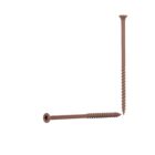 #10 x 4" Deck Screws with multi-purpose thread, steel construction, and brown Ruspert® coating, available in 150-peice pack for corrosion-resistant and versatile fastening. 104BRJ