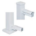 WHTBRSB - WHITE UNIVERSAL ALUMINUM RAIL END SWIVEL BRACKET