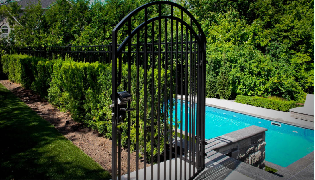 A black metal gate from Nuvo Iron.