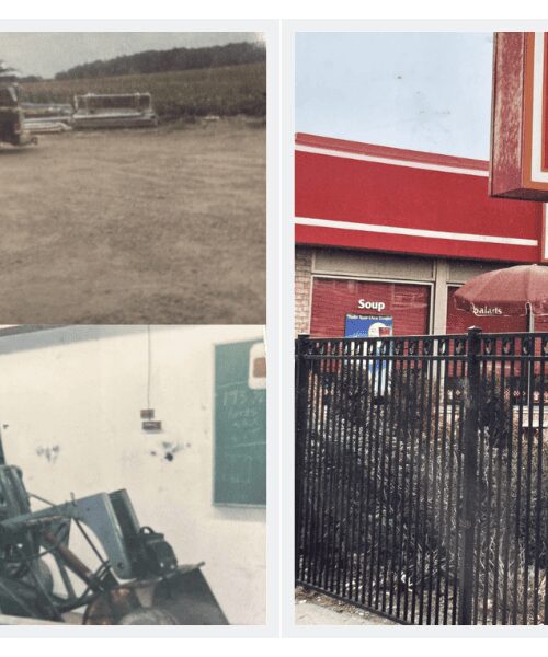 Two side-by-side images of Nuvo Iron in the early days.