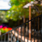 34-inch high by 72-inch wide Textured Black Ready Rail Steel Railing Panel with a 35-degree angle, including mounting brackets and hardware for easy installation and modern design. DSR3470-STB