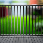 40-inch high by 72-inch wide Textured Black Ready Rail Steel Railing Panel with mounting brackets and hardware included for easy installation and modern design. DSR4070-DB