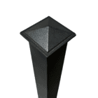 2-inch by 2-inch by 38-inch tall Textured Black Ready Rail Steel Railing Post with post cap included for secure and stylish support. DSRP2238-B