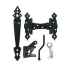 Heavy Duty Decorative Gate Combo Kit | Black Galvanized Steel
