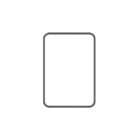 Empty black gate frame outline with rounded corners, shown on a white background
