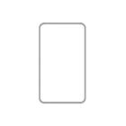 Empty galvanized silver gate frame outline with rounded corners, shown on a white background