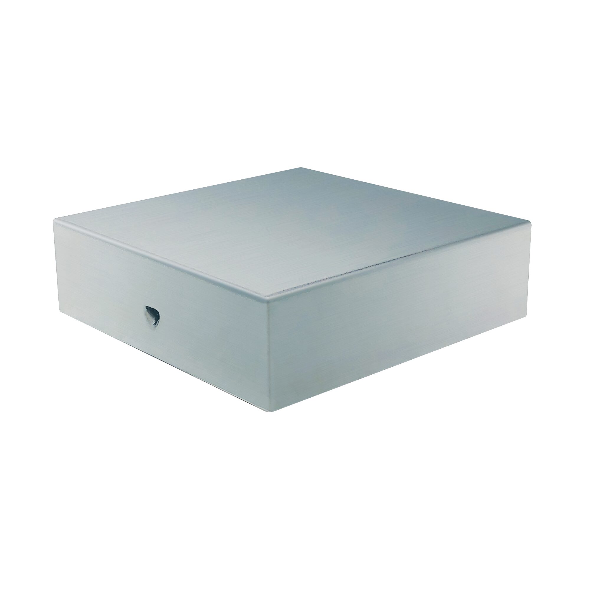Modern Low-Profile Flat Top Eazy-Cap™, sized 4" x 4", in stainless steel, designed for sleek, secure capping of posts with minimal visual intrusion. PCP24SS