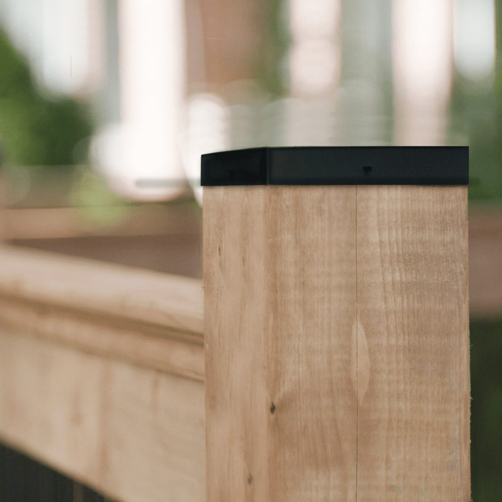 6" x 6" Eazy-Cap™ Patented Low Profile Post Cap - Black | Nuvo Iron