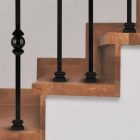 SQISS Interior Baluster Decorative Shoe Connector for straight/level railings lifestyle photo brown hardwood stairs