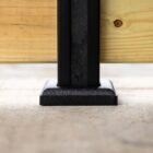 Post base conversion kit made from black powder-coated aluminum, includes all necessary hardware. Perfect for easy and durable post installations.