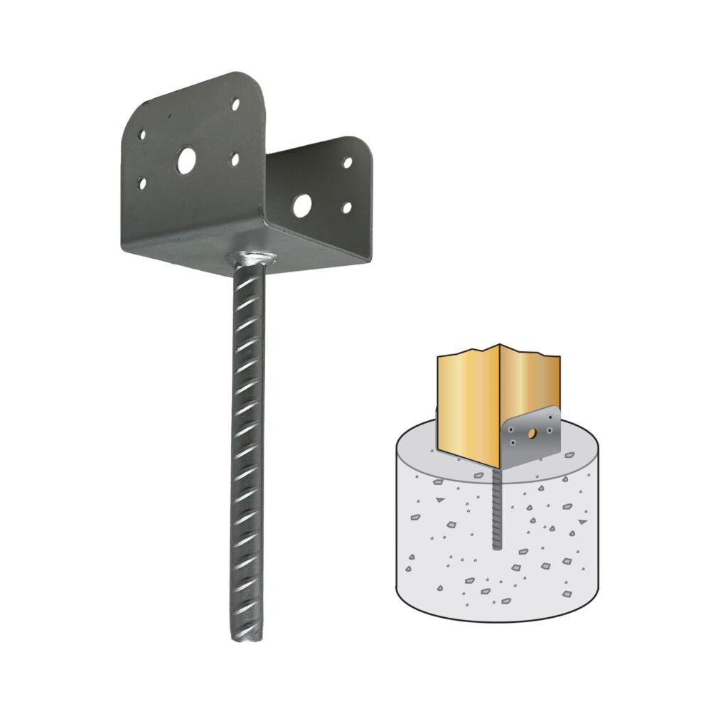 4 x 4 Galvanized Steel Post Support Saddle Bracket | Nuvo Iron
