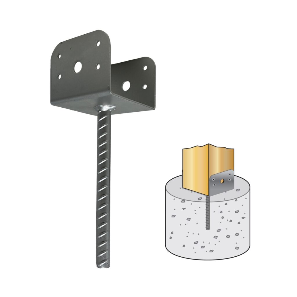 4 x 4 Galvanized Steel Post Support Saddle Bracket | Nuvo Iron