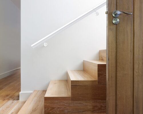 nuvo iron interior stair handrail deck accessory white wall mounted railing with wooden steps for modern home staircase
