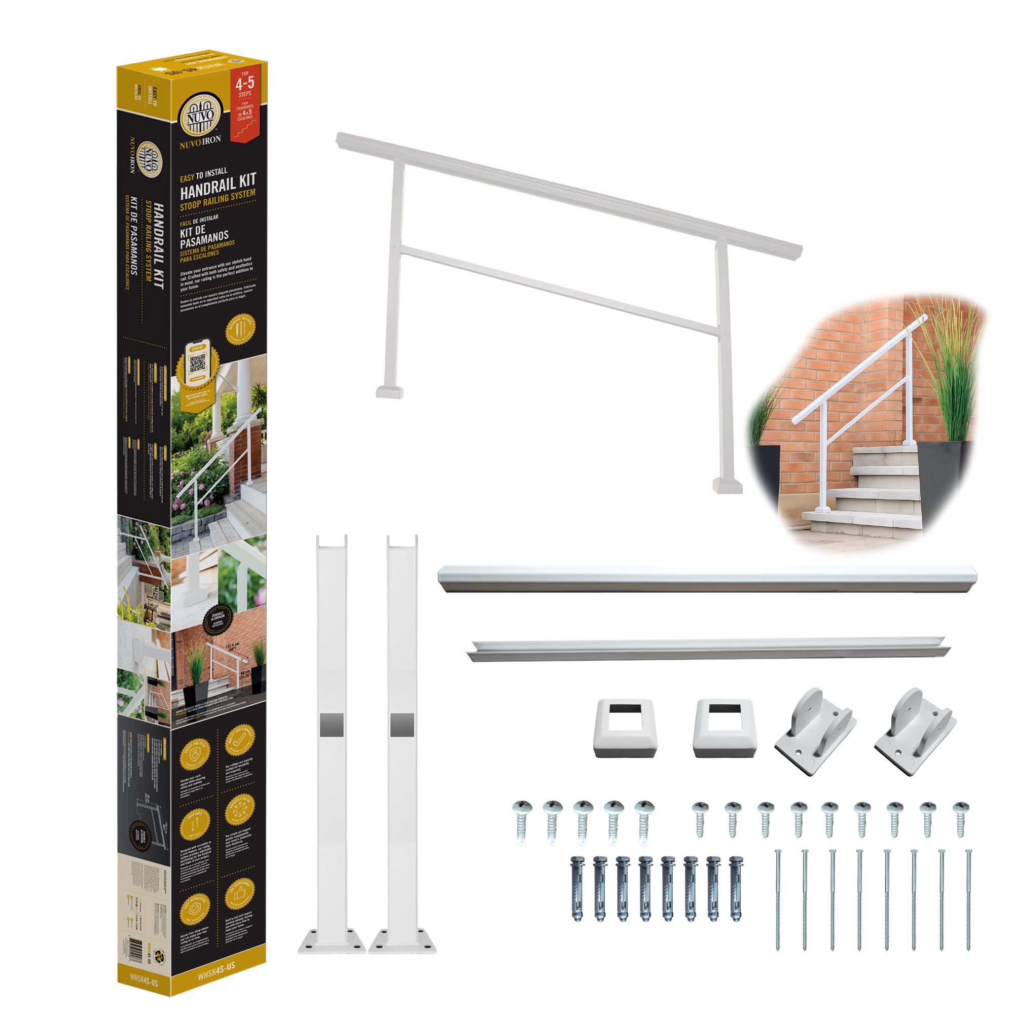 Stoop Handrial Residential Commercial Stoop Railing Nuvo Iron Stoop Railing Kit For 2 ...