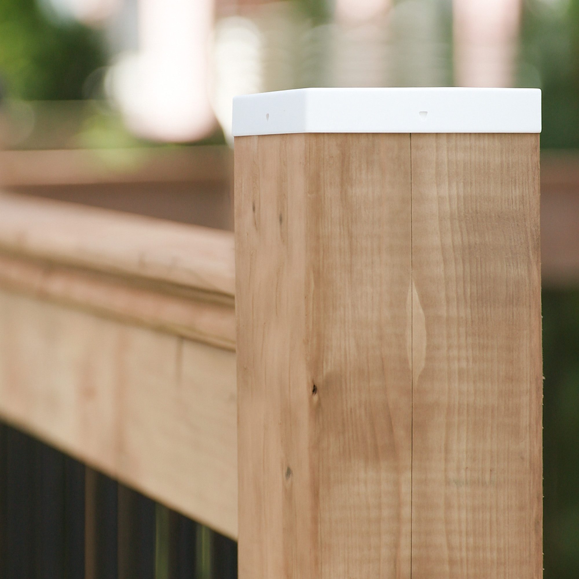6" x 6" Eazy-Cap™ Patented Low Profile Post Cap - White | Nuvo Iron