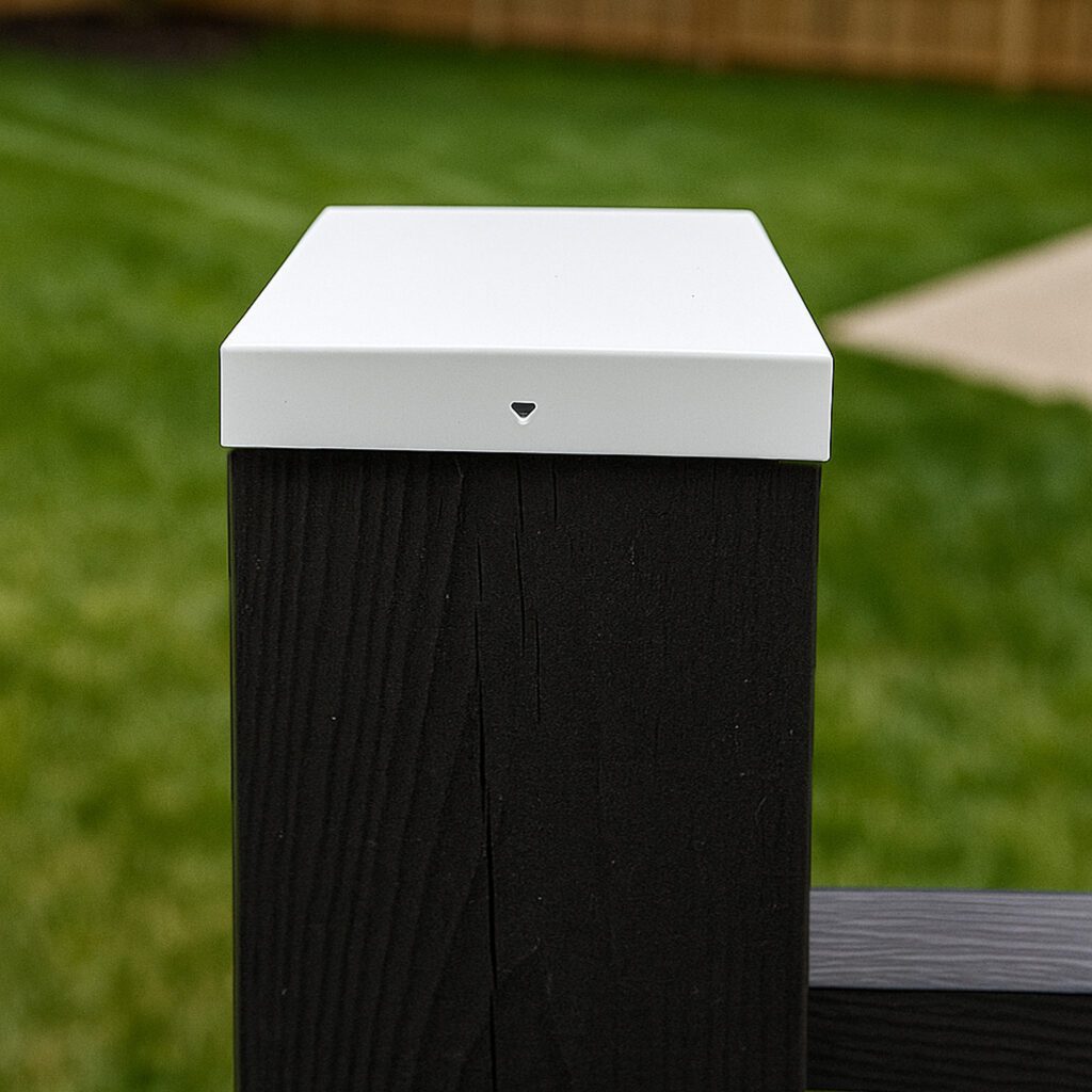 6" x 6" Eazy-Cap™ Patented Low Profile Post Cap - White | Nuvo Iron