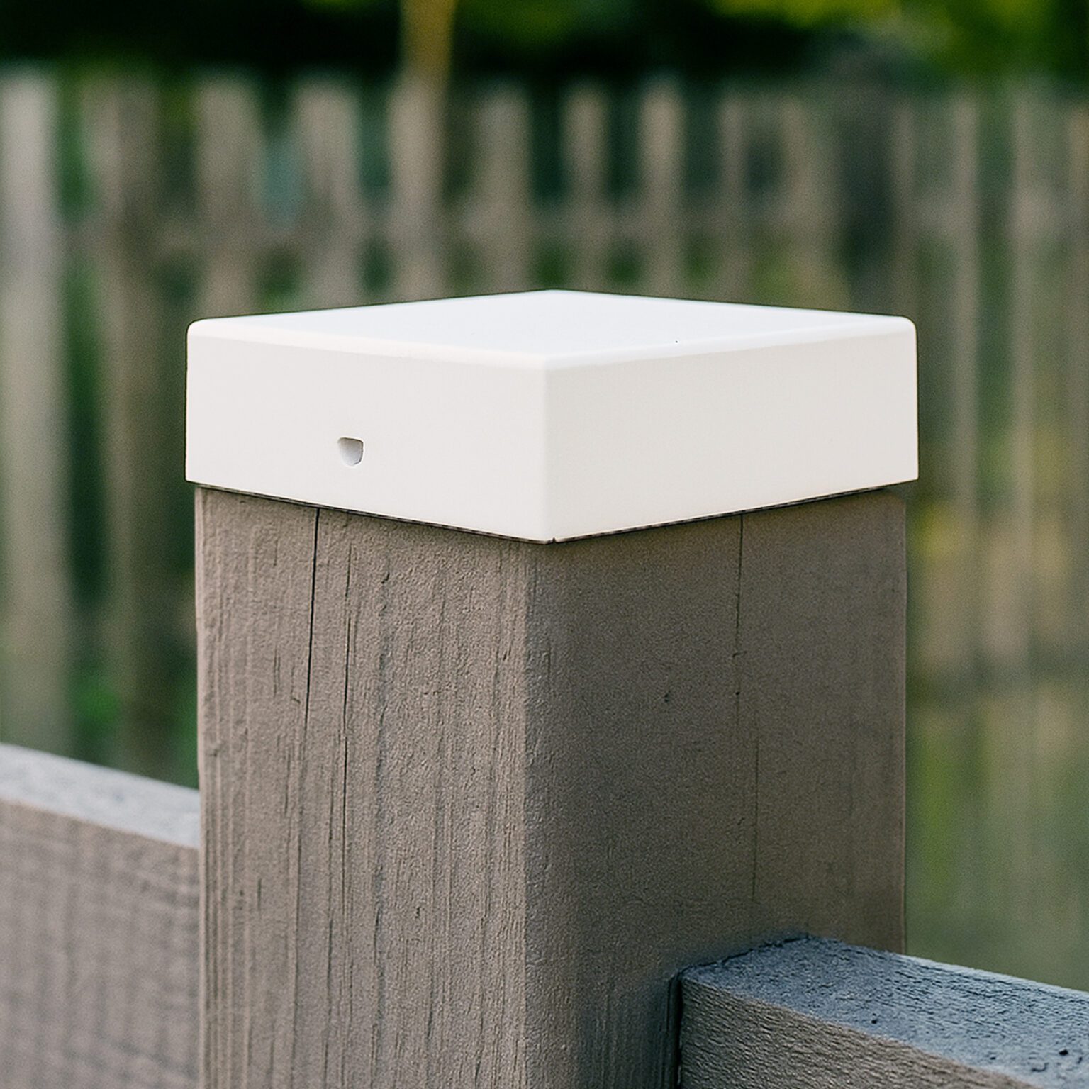 4" x 4" Eazy-Cap™ Patented Low Profile Post Cap - White | Nuvo Iron