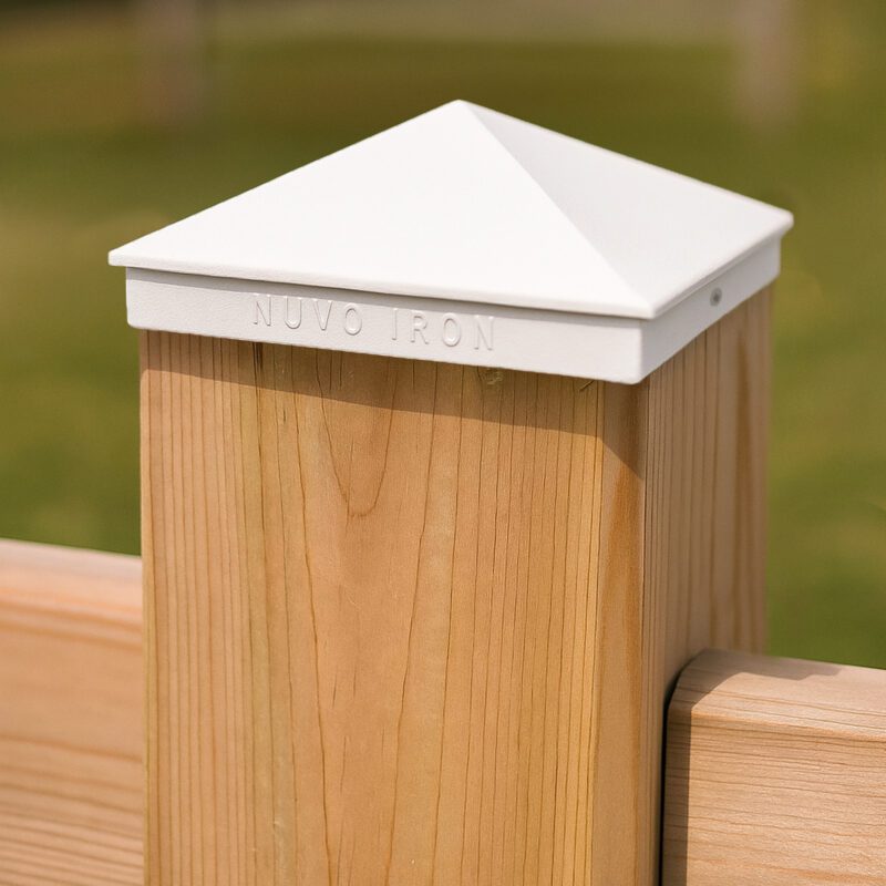 6" x 6" Nominal & Undressed White Aluminum Ornamental Pyramid Post Cap ...